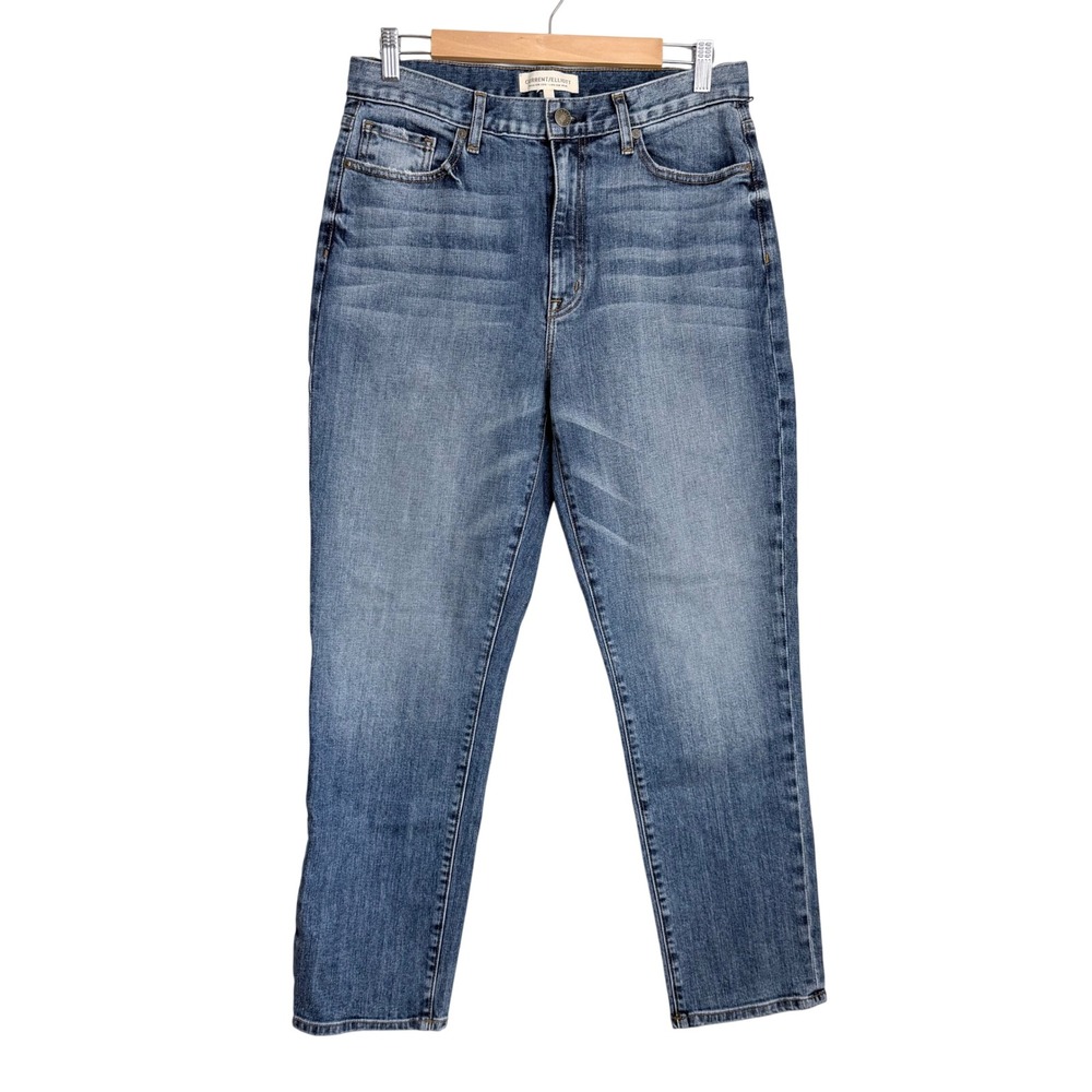 Current Elliott The Boyfriend Low Rise Boot Blue Medium Wash Size 28 NWT